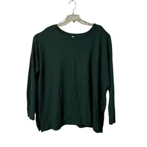 Zenana Outfitters Forest Green Long Sleeve Top flaw